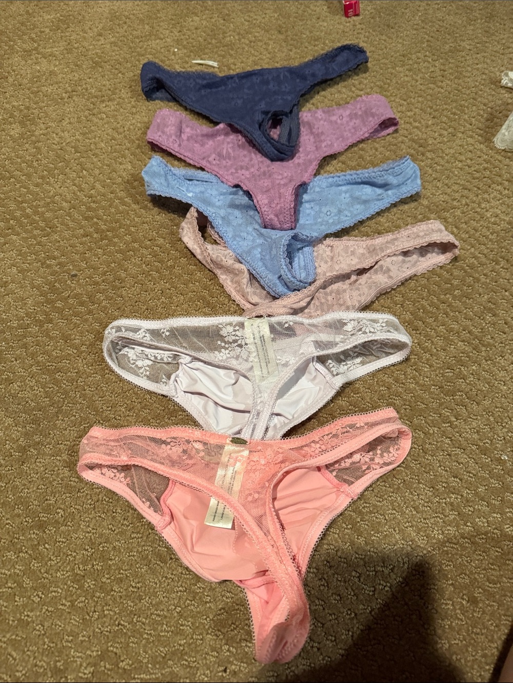Jessica Simpson Lace-Trim Bikini Briefs - Pink, White, Beige, Blue, Purple, Navy